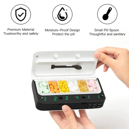 Smart Pill Dispenser with Timer - 7 Day Medicine Organizer