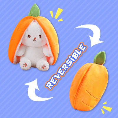 Reversible Strawberry Carrot Bunny Plush Toy