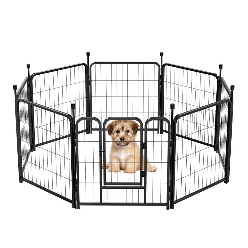 8 Panels Foldable Metal Puppy PlayPen