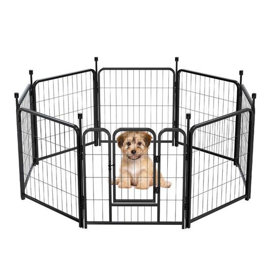 8 Panels Foldable Metal Puppy PlayPen