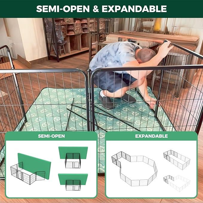 8 Panels Foldable Metal Puppy PlayPen