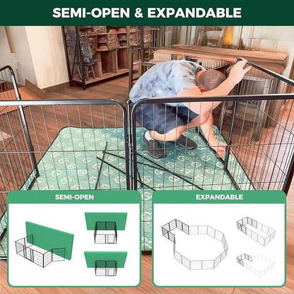 8 Panels Foldable Metal Puppy PlayPen