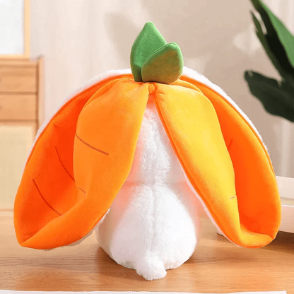 Reversible Strawberry Carrot Bunny Plush Toy
