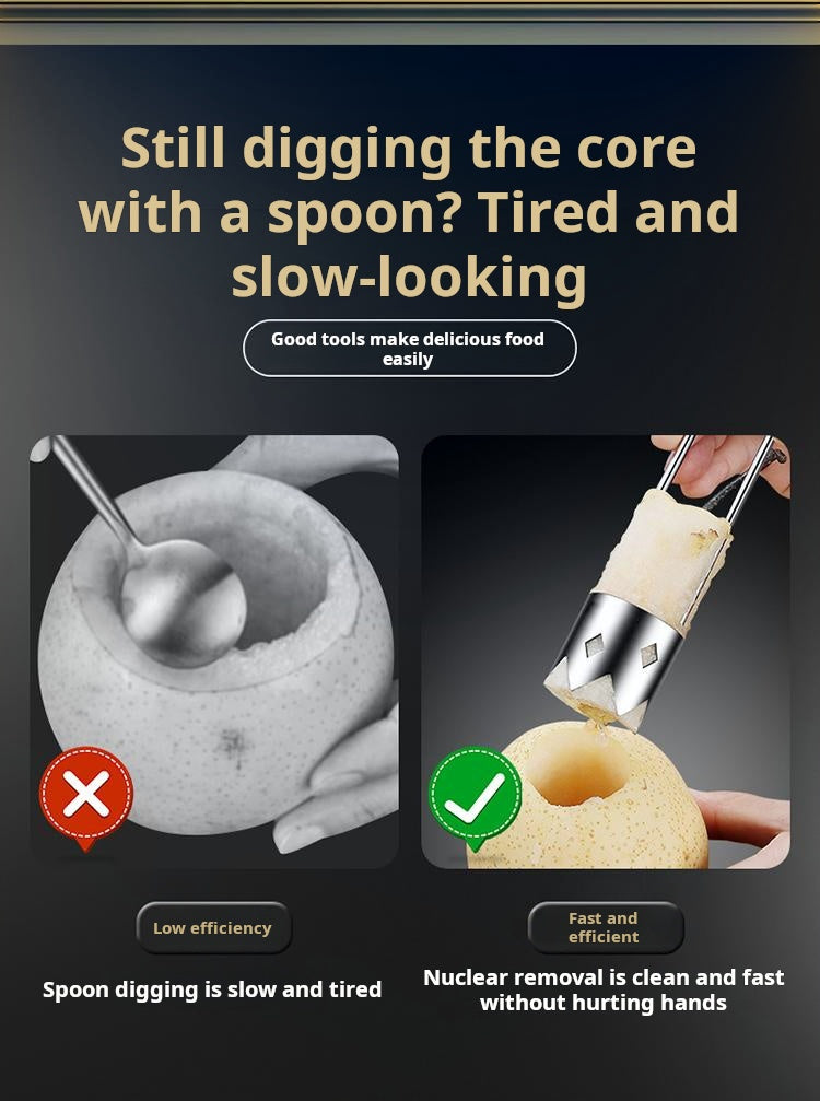 Stainless Steel Corer – Easy Core Remover for Fruits & Vegetables