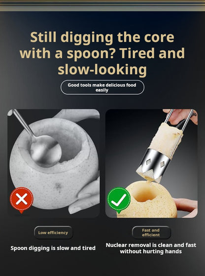 Stainless Steel Corer – Easy Core Remover for Fruits & Vegetables